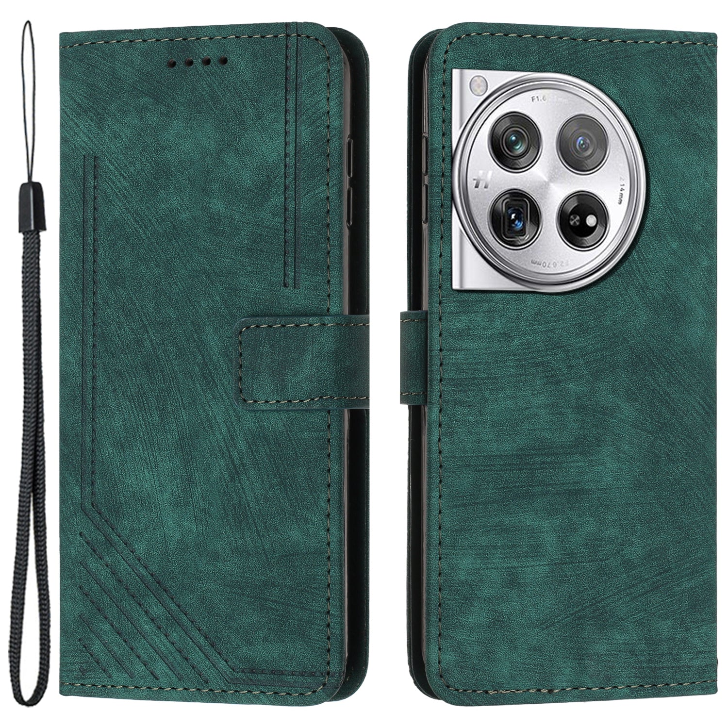 Leather Case for OnePlus 12 5G Shell Line Imprinted Card Holder Stand Phone Cover Leather Case for OnePlus 12 5G Shell Line Imprinted Card Holder Stand Phone Cover